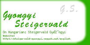 gyongyi steigervald business card